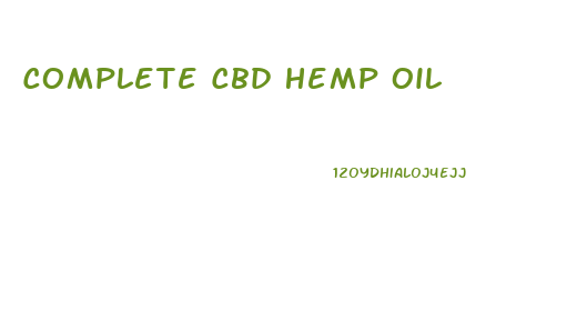 Complete Cbd Hemp Oil