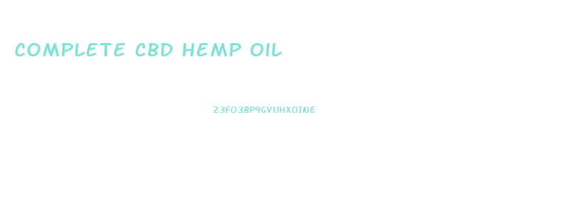 Complete Cbd Hemp Oil