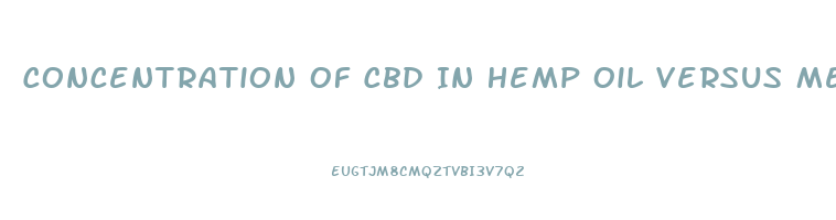 Concentration Of Cbd In Hemp Oil Versus Medical