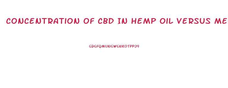 Concentration Of Cbd In Hemp Oil Versus Medical