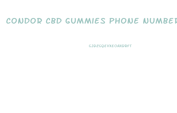 Condor Cbd Gummies Phone Number