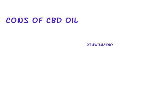 Cons Of Cbd Oil