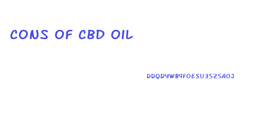 Cons Of Cbd Oil