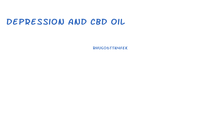 Depression And Cbd Oil