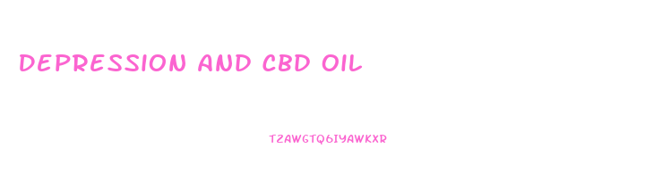 Depression And Cbd Oil