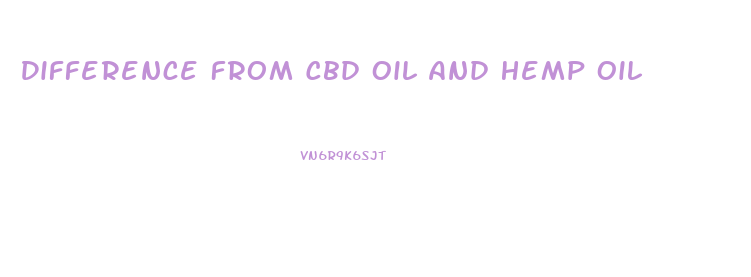 Difference From Cbd Oil And Hemp Oil