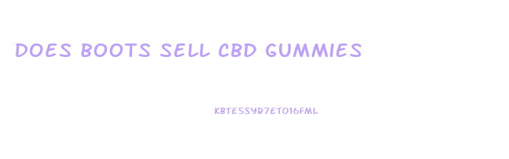 Does Boots Sell Cbd Gummies
