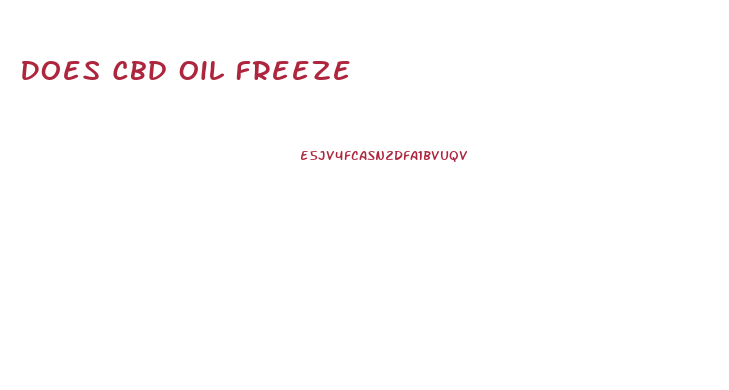 Does Cbd Oil Freeze