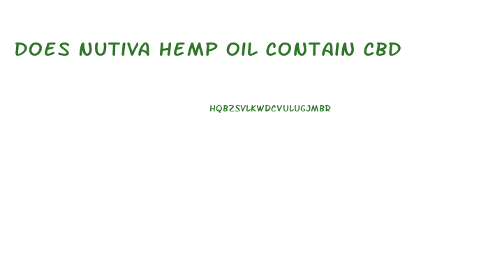 Does Nutiva Hemp Oil Contain Cbd