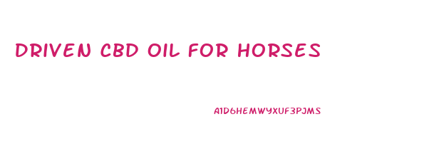 Driven Cbd Oil For Horses
