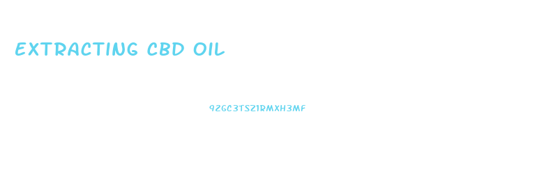 Extracting Cbd Oil