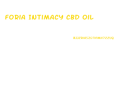 Foria Intimacy Cbd Oil