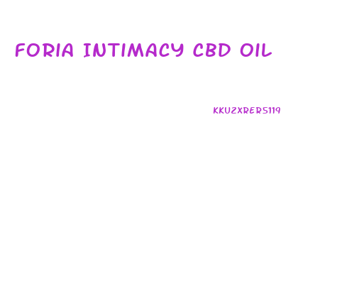 Foria Intimacy Cbd Oil