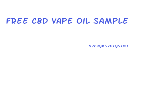 Free Cbd Vape Oil Sample