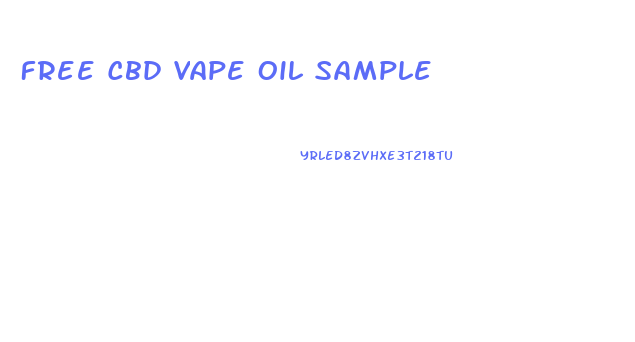 Free Cbd Vape Oil Sample