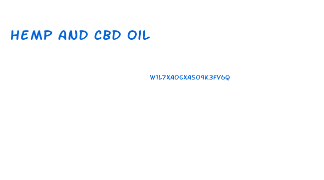 Hemp And Cbd Oil