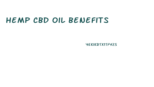 Hemp Cbd Oil Benefits