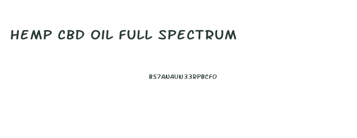 Hemp Cbd Oil Full Spectrum