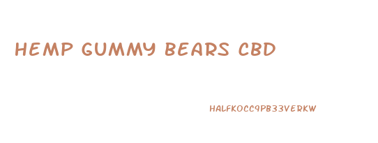 Hemp Gummy Bears Cbd