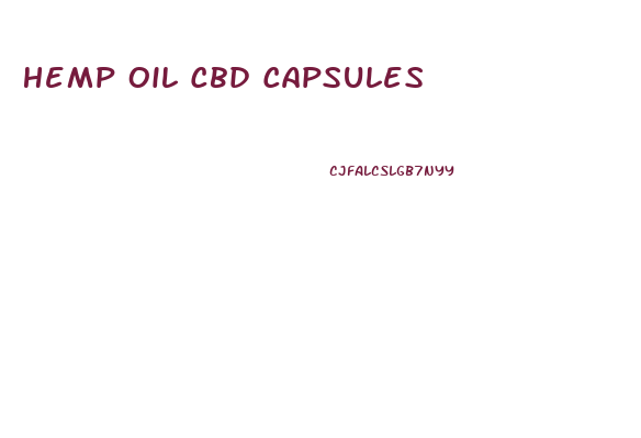 Hemp Oil Cbd Capsules