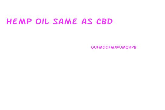 Hemp Oil Same As Cbd