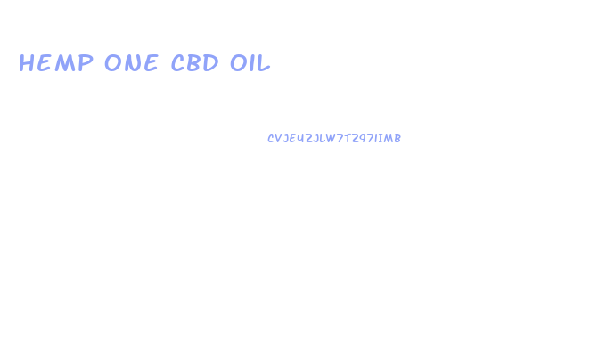 Hemp One Cbd Oil
