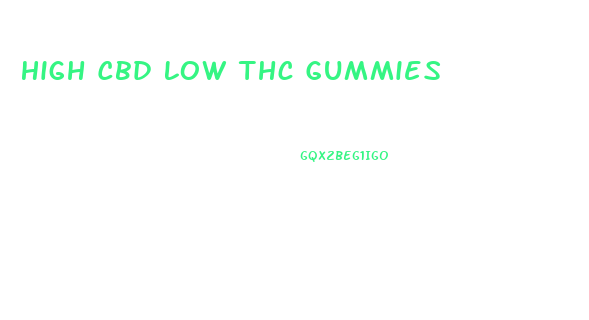 High Cbd Low Thc Gummies
