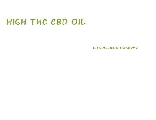 High Thc Cbd Oil