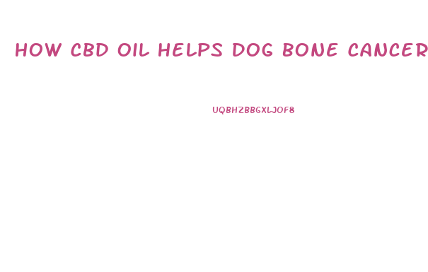 How Cbd Oil Helps Dog Bone Cancer