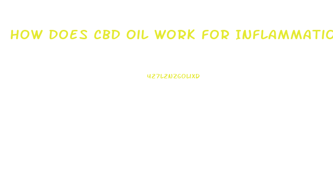 How Does Cbd Oil Work For Inflammation