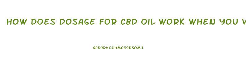 How Does Dosage For Cbd Oil Work When You Vape It