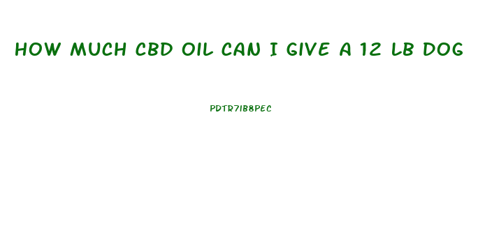 How Much Cbd Oil Can I Give A 12 Lb Dog