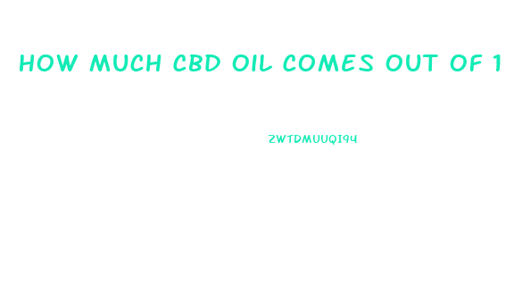 How Much Cbd Oil Comes Out Of 1 Pound Of Weed In Ccs