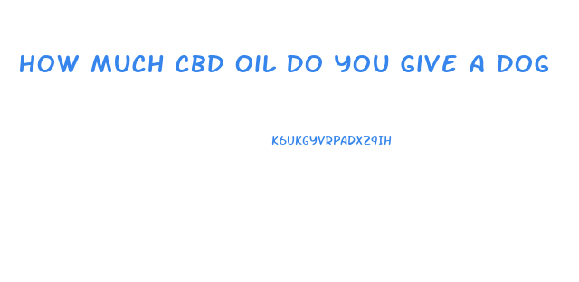 How Much Cbd Oil Do You Give A Dog