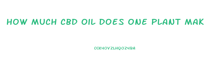 How Much Cbd Oil Does One Plant Make