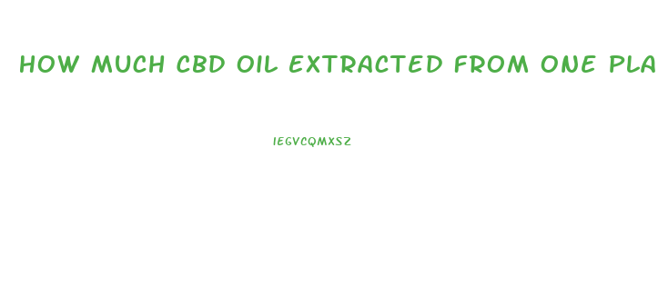 How Much Cbd Oil Extracted From One Plant