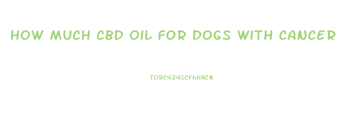 How Much Cbd Oil For Dogs With Cancer