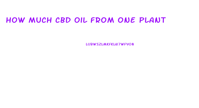 How Much Cbd Oil From One Plant