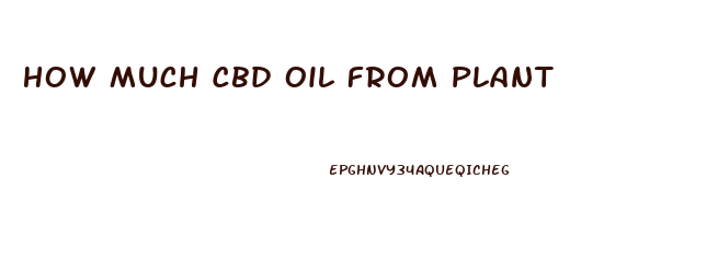 How Much Cbd Oil From Plant