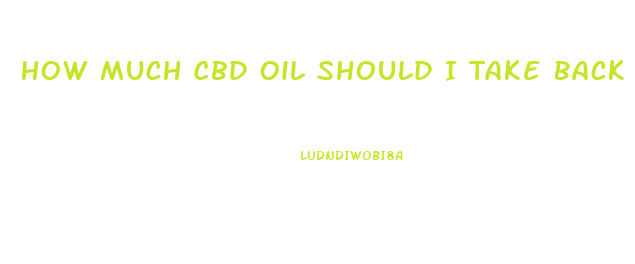 How Much Cbd Oil Should I Take Back Pain