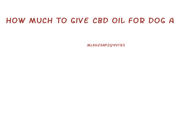 How Much To Give Cbd Oil For Dog Anxiet