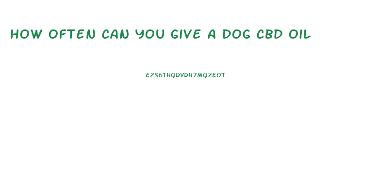 How Often Can You Give A Dog Cbd Oil