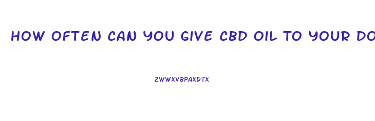 How Often Can You Give Cbd Oil To Your Dog