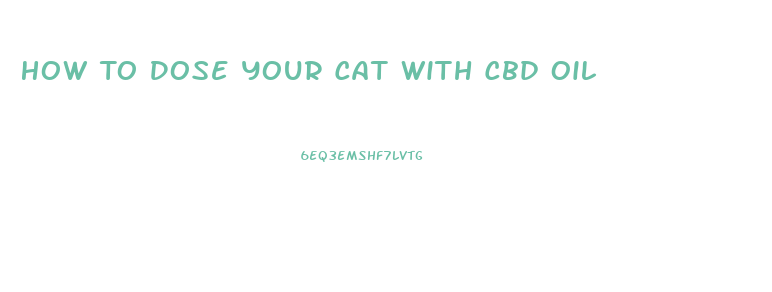 How To Dose Your Cat With Cbd Oil