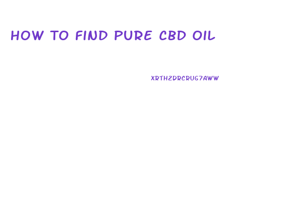How To Find Pure Cbd Oil