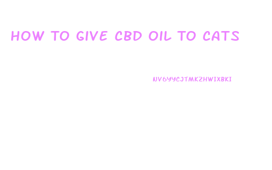 How To Give Cbd Oil To Cats