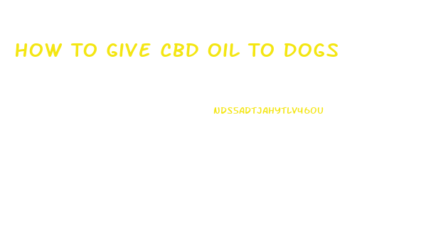 How To Give Cbd Oil To Dogs