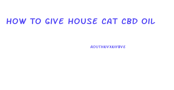 How To Give House Cat Cbd Oil