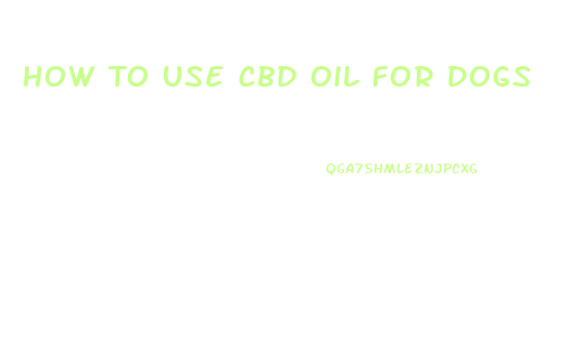 How To Use Cbd Oil For Dogs