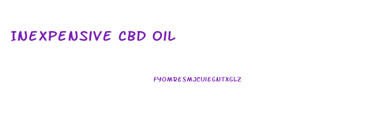 Inexpensive Cbd Oil